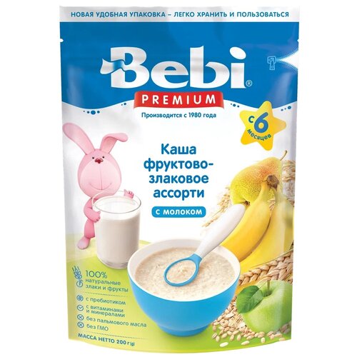 Каша молочная Bebi Premium Фруктово-злаковое ассорти с 6 мес. 200 г