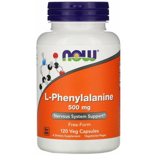 Phenylalanine 500 mg, 120 капсул now l phenylalanine 500 mg 120 капс