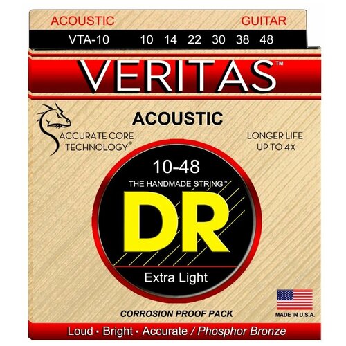 DR VTA-10 Veritas Phosphor Bronze Acoustic 10-48 струны для акустической гитары