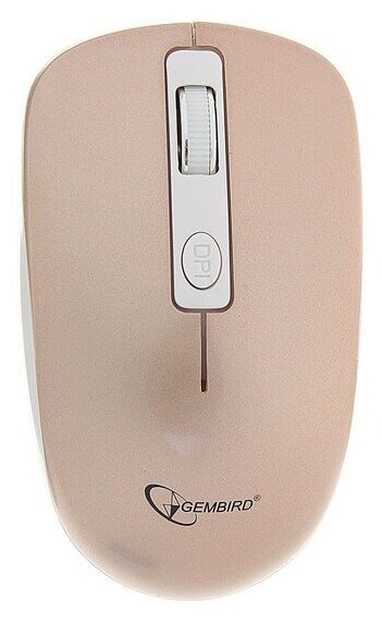 Gembird Мышь Gembird MUSW-400 беспроводная бесшумная 1600 dpi 2xAAA USB золотистая