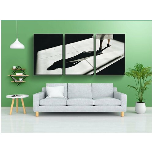 фото Набор модулных постеров для интерьера "люди, женщина, тень" 60x90 см. в тубусе, без рамки lotsprints