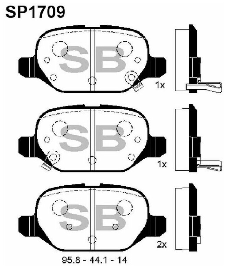 Колодки тормозные дисковые SANGSIN SP1709