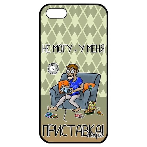 фото Дизайнерский чехол на телефон // iphone 5 5s se (2016) // "не могу - у меня приставка!" повод прикольный, utaupia, зеленый