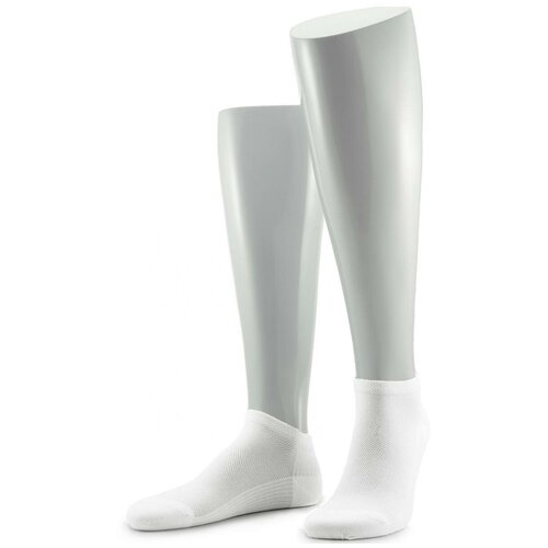 фото Мужские носки grinston, 3 пары, укороченные, воздухопроницаемые, вязаные, размер 25, белый