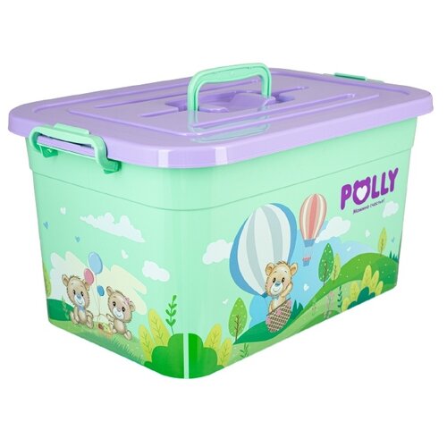 Контейнер ПОЛИМЕРБЫТ Polly 15 л 41.5х27х22 см, 15 л, 41.5х27х22 см, разноцветный контейнер для хранения полимербыт 15 л