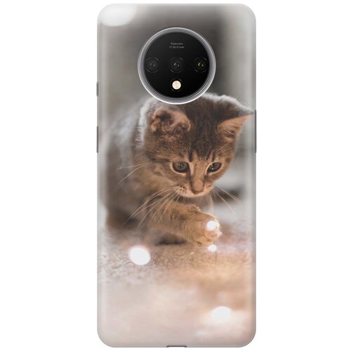 фото Gosso ультратонкий силиконовый чехол-накладка для oneplus 7t с принтом "котенок и свет"