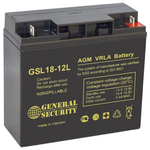 Аккумуляторная батарея General Security GSL18-12L 12В 18 А·ч - изображение