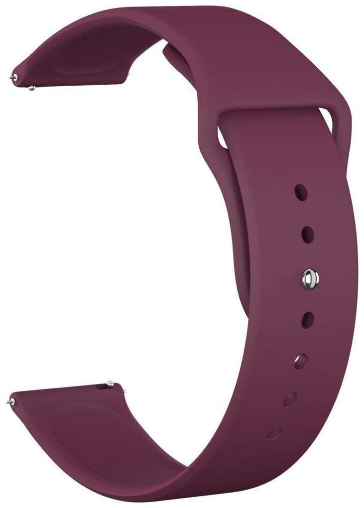 Ремешок силиконовый GSMIN Sport Band 22 для Samsung Gear S3 Frontier / Classic / Galaxy Watch (46 mm) (Бордовый)