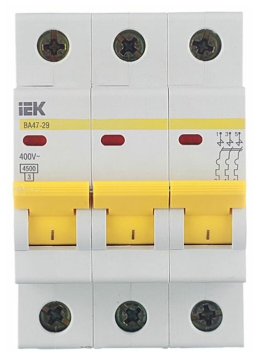 Автоматический выключатель IEK Home ВА47-29 3P C25 А 4.5 кА