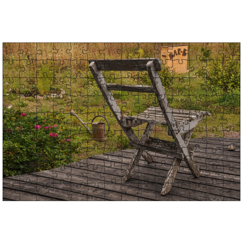 фото Магнитный пазл 27x18см."стул, веранда, сад" на холодильник lotsprints
