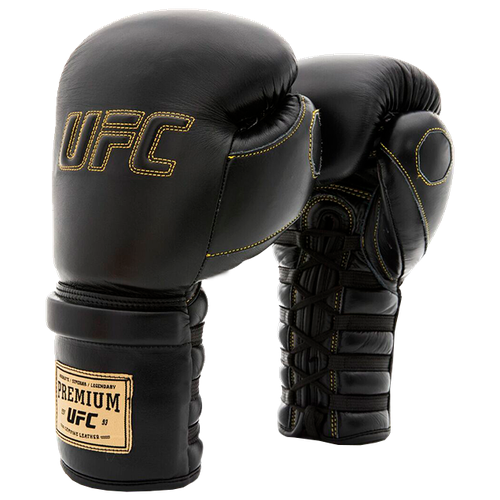 фото Ufc премиальные тренировочные перчатки на шнуровке черные - 14 oz