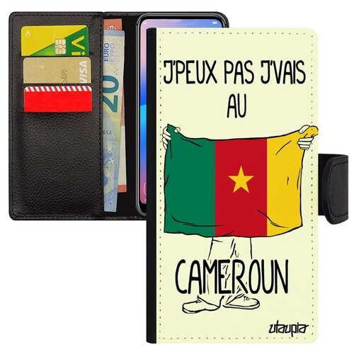 фото Красивый чехол книжка для // xiaomi mi 8 // "еду в камерун" надпись государственный, utaupia, белый