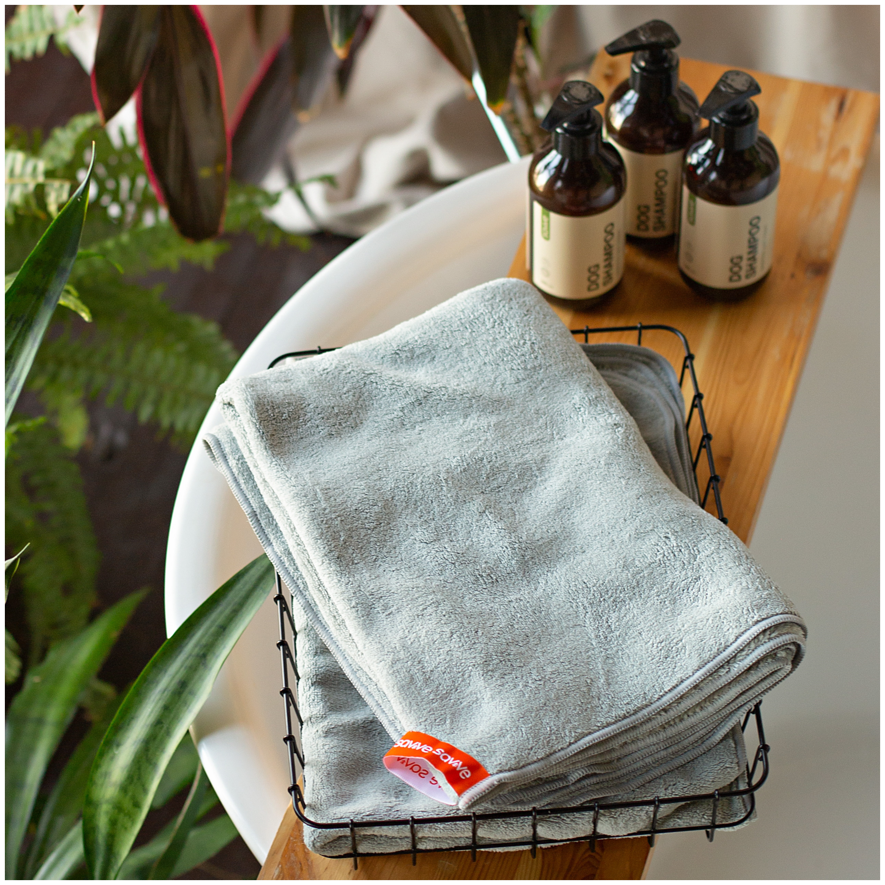 Полотенце для собак SAVVE Dog Towel, супервпитывающее из микрофибры, серый