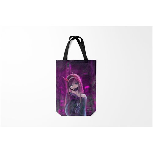 фото Сумка-шоппер / 31х42 см / аниме / darling in the franxx zero two mask burnettie