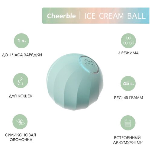 Мячик для кошек Cheerble Ice Cream Ball Blue