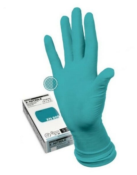 Мед. смотров. перчатки нитрил, нестер, зелёный , MANUAL XN 809 (XL) 25пар