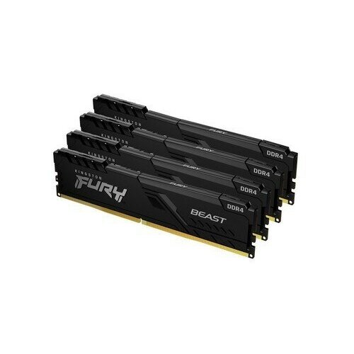 Оперативная память Kingston 128GB 2666MHz DDR4 CL16 DIMM Kit of 4 FURY Beast Black KF426C16BBK4128 3270000₽