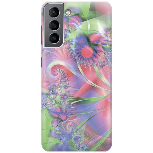 фото Силиконовый чехол на samsung galaxy s21 / самсунг с21 с принтом "красно- зеленая абстракция gosso