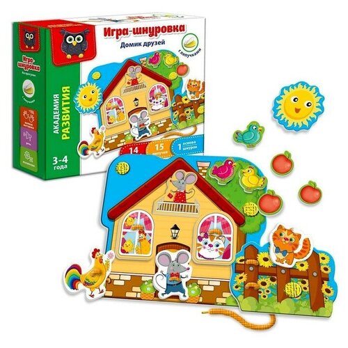 Игра-шнуровка с липучками «Домик друзей»