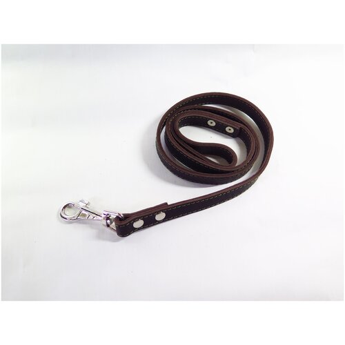 Поводок кожаный 1,25 м двухслойный, ширина 20 мм