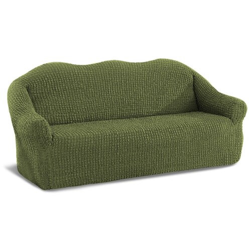 фото Чехол на трехместный диван универсальный на резинке karteks турция - зелёный