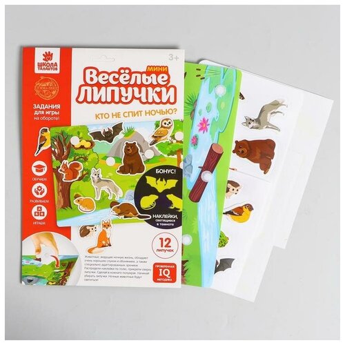 Весёлые липучки «Кто не спит ночью?», со светящимися наклейками