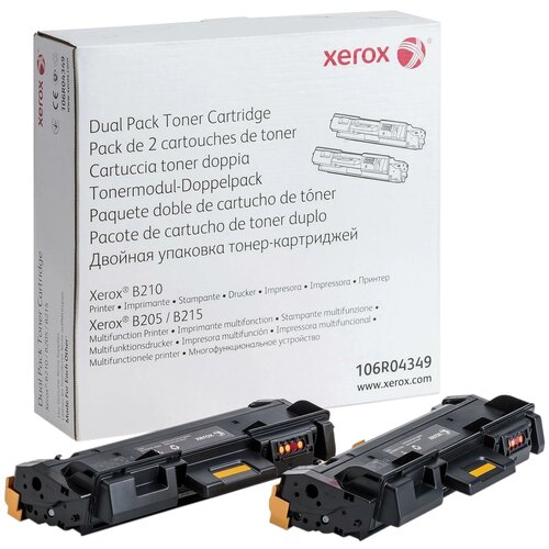 Картридж Xerox 106R04349, 6000 стр, черный картридж лазерный xerox 106r04349 черный x2упак 6000стр для xerox b205 210 215