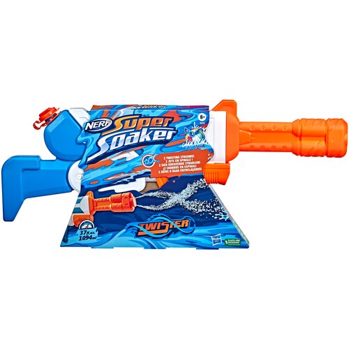 Бластер водный Super Soaker Twister (F3884), белый/синий/оранжевый бластер nerf суперсокер твистер f3884