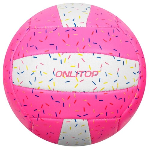 фото Мяч волейбольный onlitop «пончик», размер 2, 150 г, 2 подслоя, 18 панелей, pvc, бутиловая камера, машинная сшивка