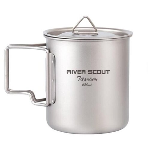 Титановая кружка с крышкой River Scout TM-02t, 420 мл