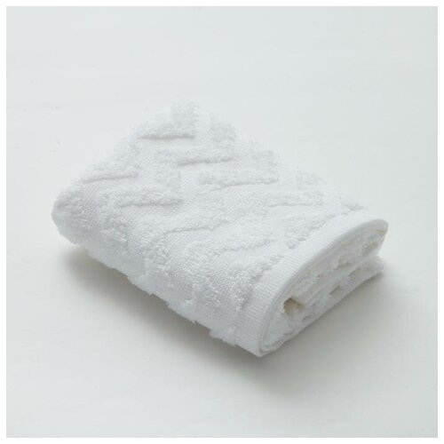 фото Полотенце махровое lovelife "zig-zag" 50*90 см, цв. снежно-белый,100% хл, 360 гр/м2 5032623
