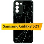 Стеклянный чехол для Samsung Galaxy S21 / Чехол для Самсунг Галакси Эс 21 Mix glass (Гранит) - изображение