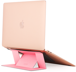 Переносная клейкая подставка для ноутбука "Laptop Stand" / 2 положения / Многоразовая / Pink