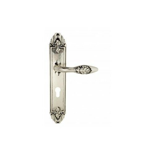 Дверная ручка Venezia CASANOVA CYL на планке PL90 натуральное серебро + черный дверная ручка на планке casanova pl90 wc 4 venezia