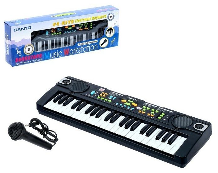 Синтезатор Музыкант-2 с FM-радио, микрофоном, 44 клавиши, работает от сети и от батареек 1439419 .