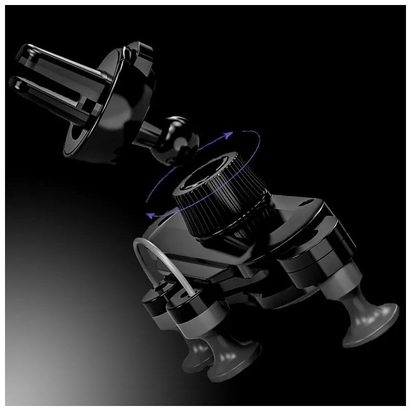 Автомобильный держатель Hoco CA51 Air Outlet Gravity In-Car Holder Black - фото №3