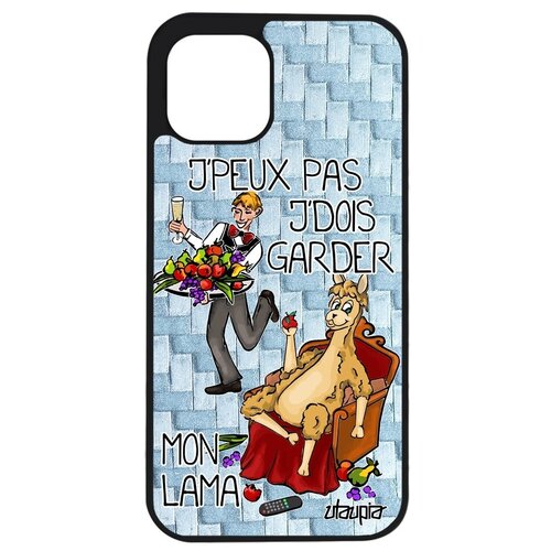 фото Яркий чехол на мобильный // apple iphone 12 pro max // "не могу - у меня лама!" рисунок юмор, utaupia, голубой
