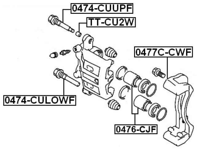 Заглушка направляющей втулки тормозного суппорта Febest TT-CU2W