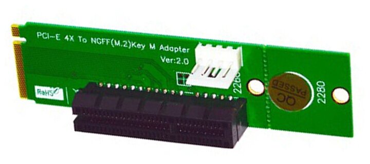 Адаптер M.2 M Key Male на PCI-E 4X Female x4 NGFF KS-is (KS-322)