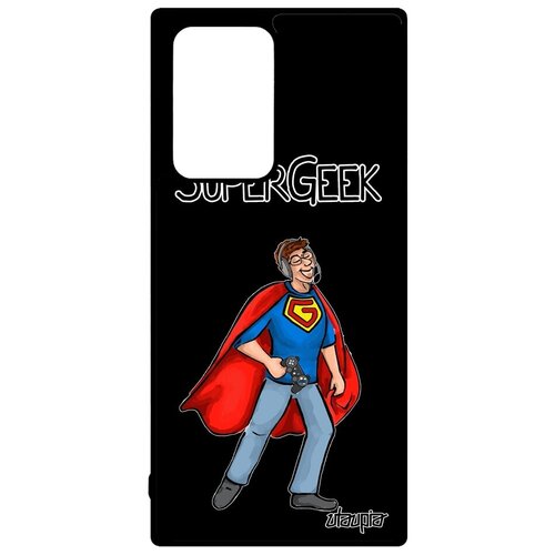 фото Ударопрочный чехол на телефон // galaxy note 20 ultra // "супергик" игрок комичный, utaupia, черный