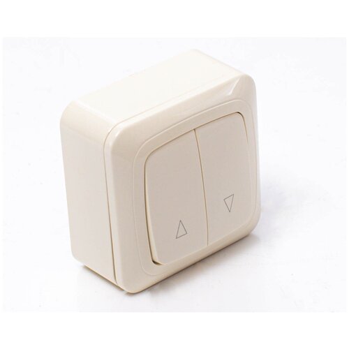 Выключатель клавишный Alutech KU/1 с рамкой KU/B для рольставен и жалюзи