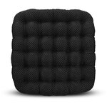 Автомобильная подушка на сиденье BIO-TEXTILES INNOFLEX 40*40 черный/серый с лузгой гречихи и антивибрационными гранулами ортопедическая сидушка - изображение