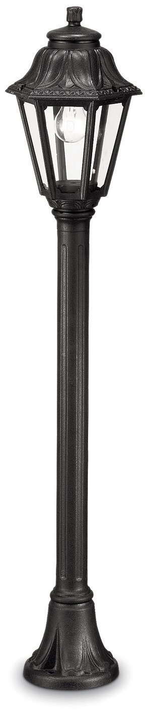 Светильник столбик садово-парковый ideal lux Dafne PТ1 макс.1х23Вт IP55 E27 230В Черный/Прозрачный Смола/Стекло Без лампы 101514.