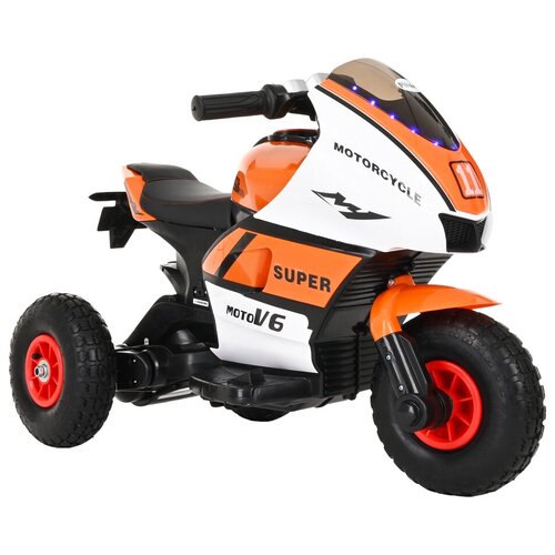 Купить Детский электромотоцикл Pituso 6V, арт.5188 надувные колеса Бело-оранжевый, оранжевый/белый