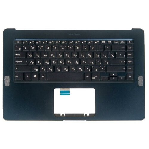 Клавиатура для ноутбука Asus UX550VE-1A с топкейсом, темно-синяя, с подсветкой клавиатура для ноутбука asus ux550ve 1a с топкейсом темно синяя с подсветкой
