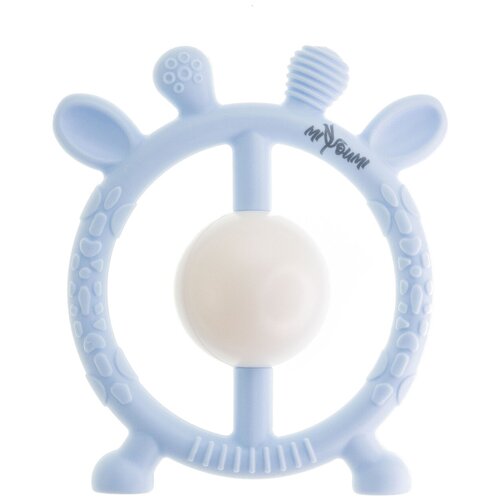 Miyoumi / Прорезыватель-погремушка Жирафик - Baby blue