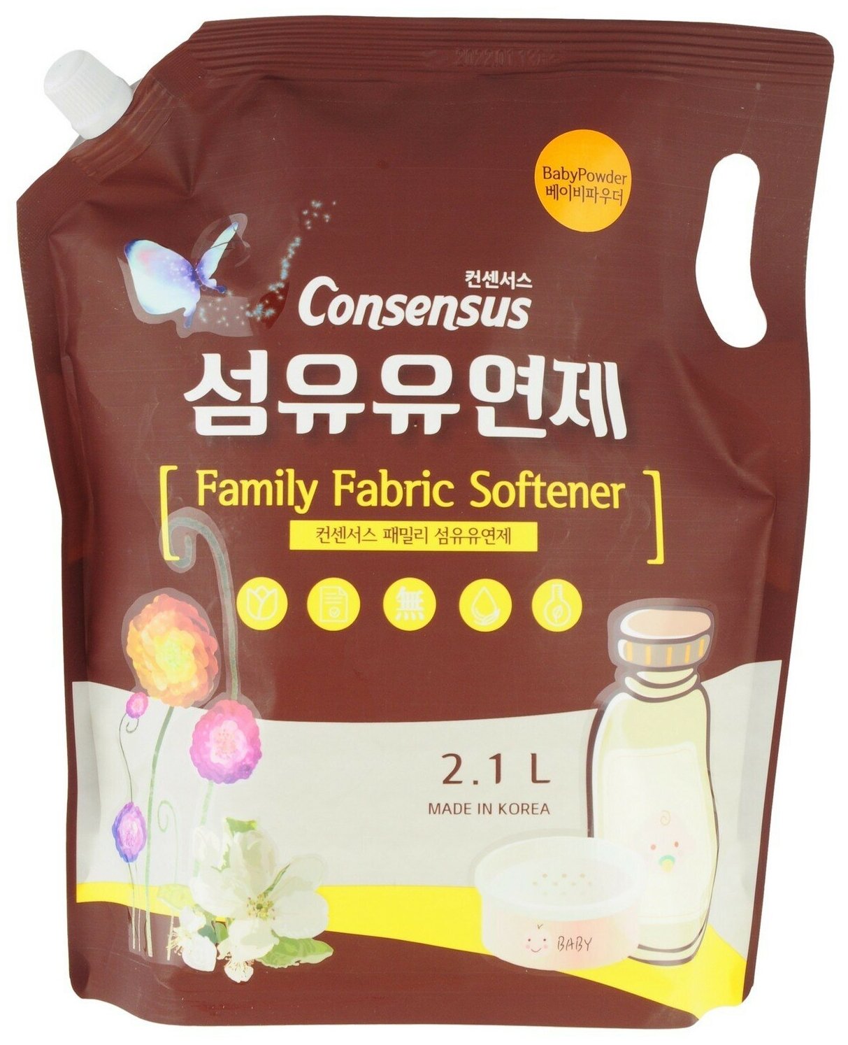 Consensus Fabric Softener Кондиционер для белья (для всей семьи), аромат детской присыпки, 2100 мл, арт. 053069