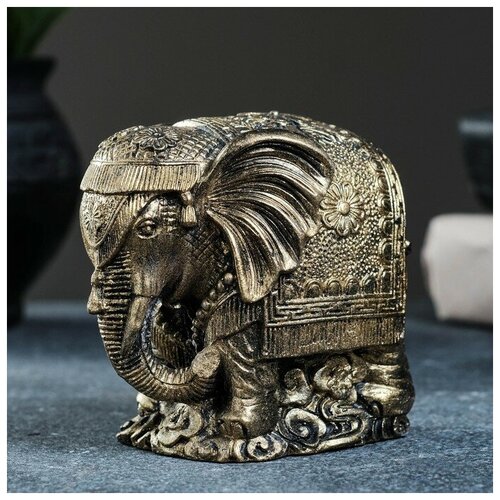 Хорошие сувениры Фигура Индийский слон старое золото, 12х8х6см