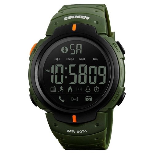 Часы наручные SKMEI 1301, подсветка, bluetooth, секундомер Army Green