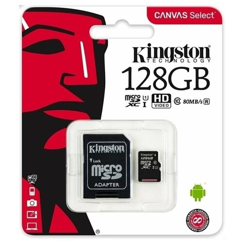 Карта памяти microSDXC UHS-I U1 Kingston Canvas Select Plus 128 ГБ